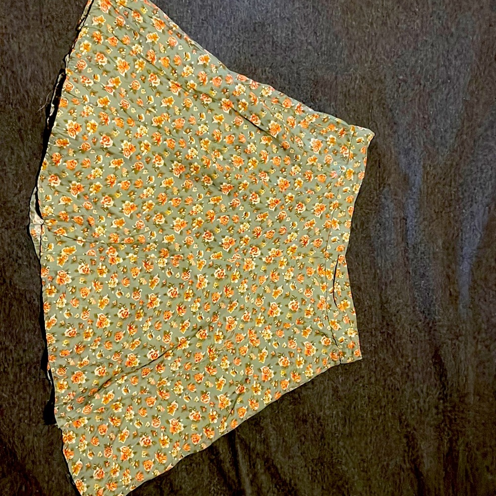 Floral Mini Skirt, Soft Cloth Material
